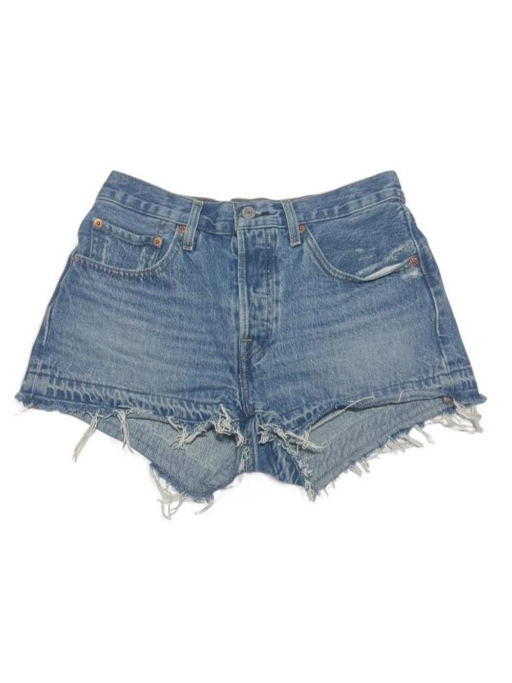 Levi's Distressed Cutoff Denim Shorts - Light Blue